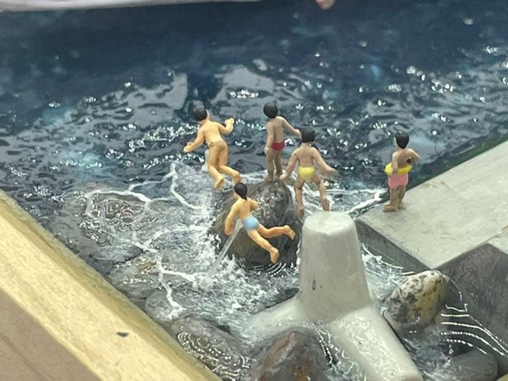 ある港の風景　レジン 漁港ジオラマ