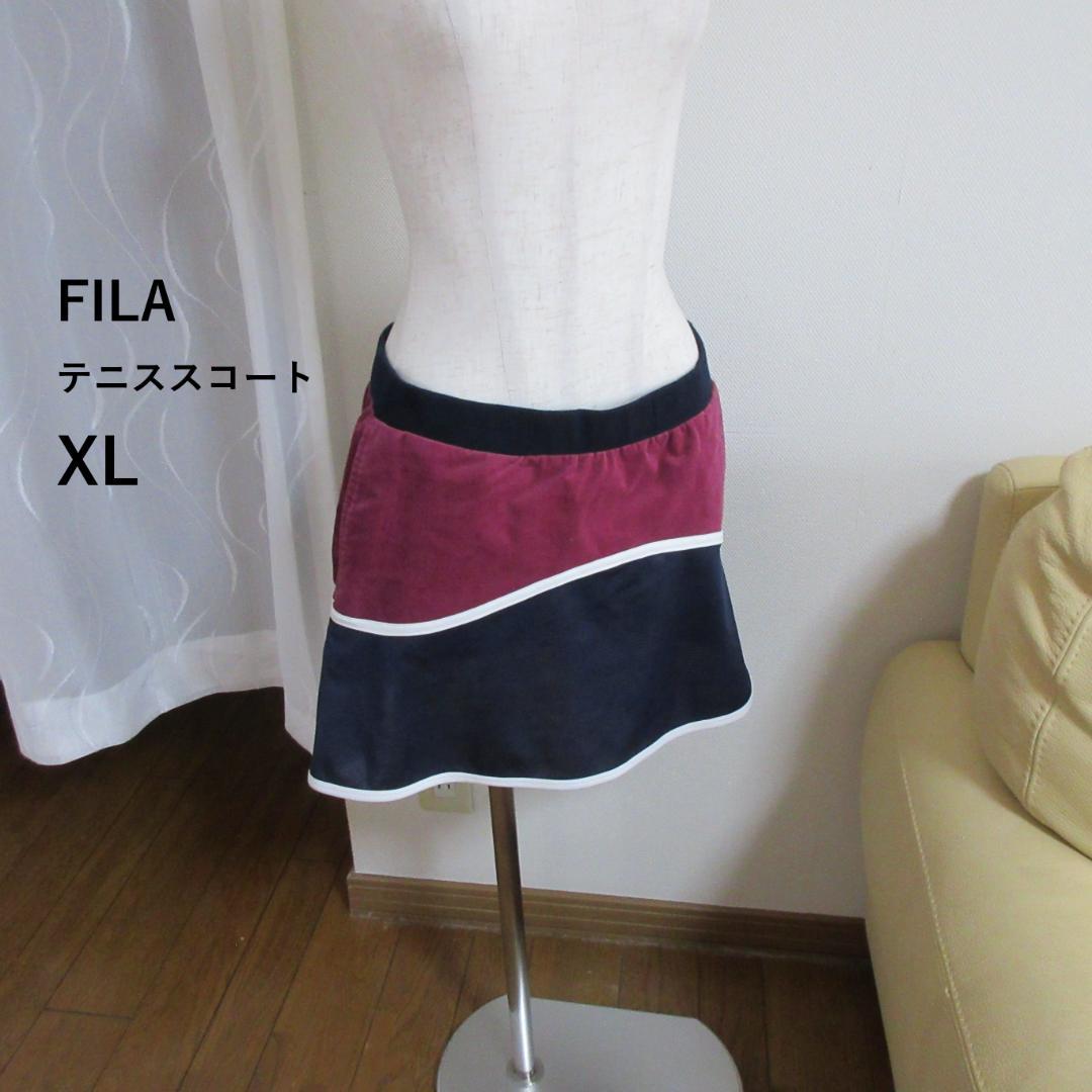 美品　FILA テニスウェアセット ネイビー/ワイン　XLサイズ