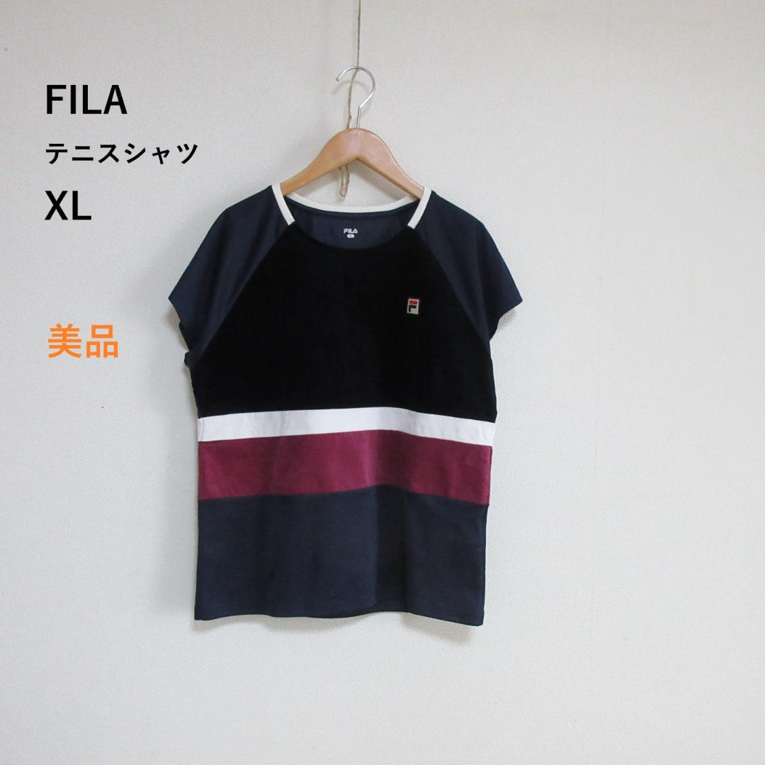 美品　FILA テニスウェアセット ネイビー/ワイン　XLサイズ