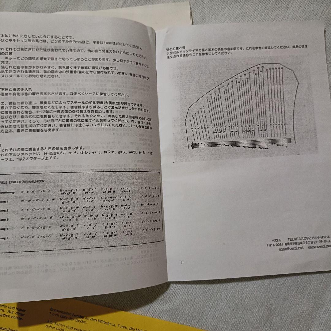 【美品】36弦　ボーデンライアー ライヤー choroi ハープ　竪琴　弦楽器