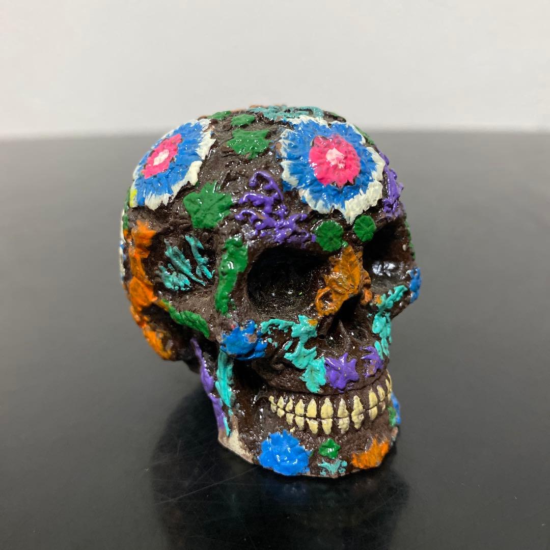 スカル ドクロ 髑髏 フィギュア ４種セット 置物 お香立て ステンレスグラス8