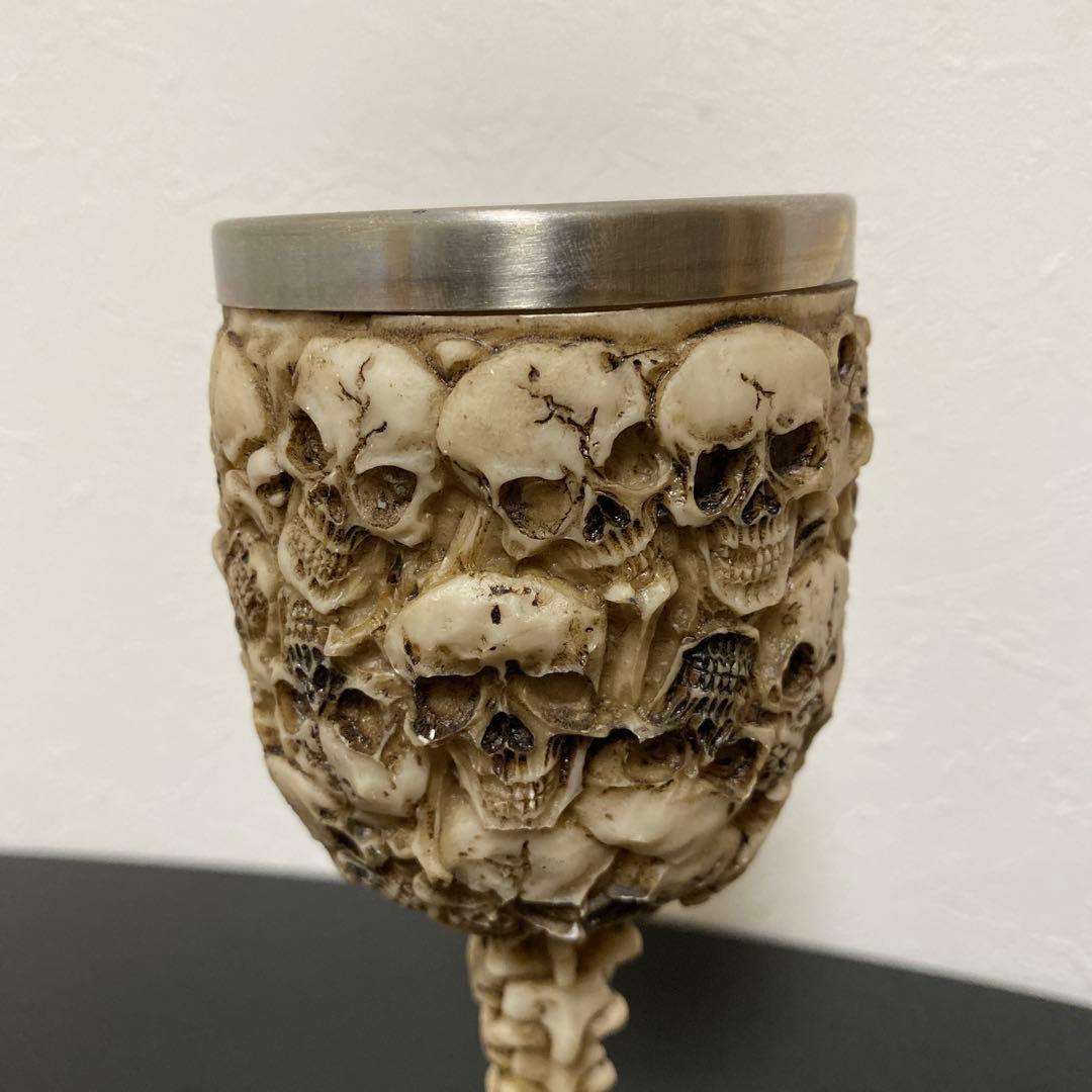 スカル ドクロ 髑髏 フィギュア ４種セット 置物 お香立て ステンレスグラス8