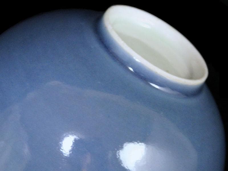 古伊万里　薄瑠璃　蓋茶碗　江戸期　E380AS-CHs