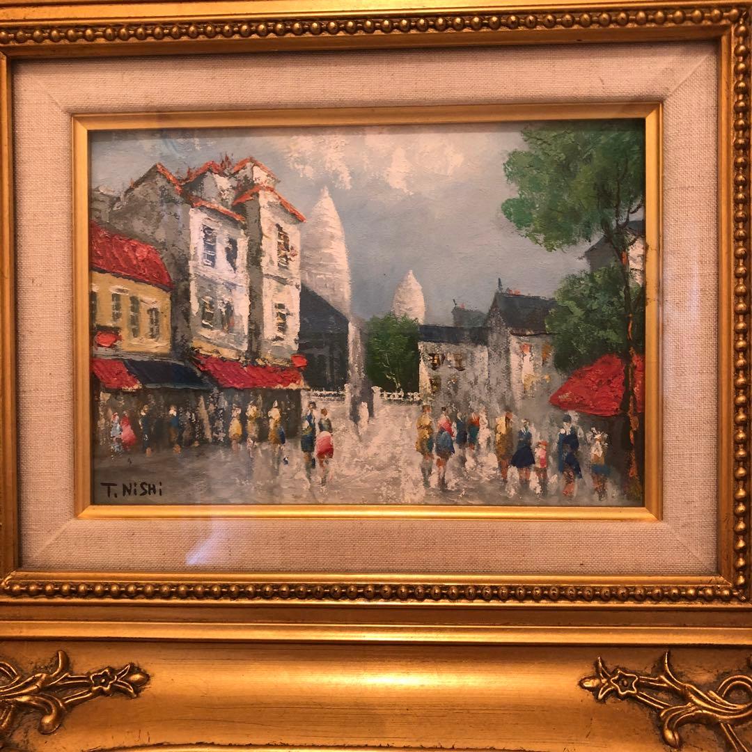 絵画　パリの休日　油絵　原画Ｔnishi