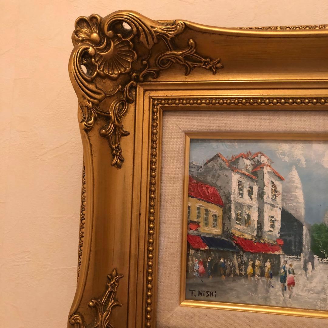 絵画　パリの休日　油絵　原画Ｔnishi