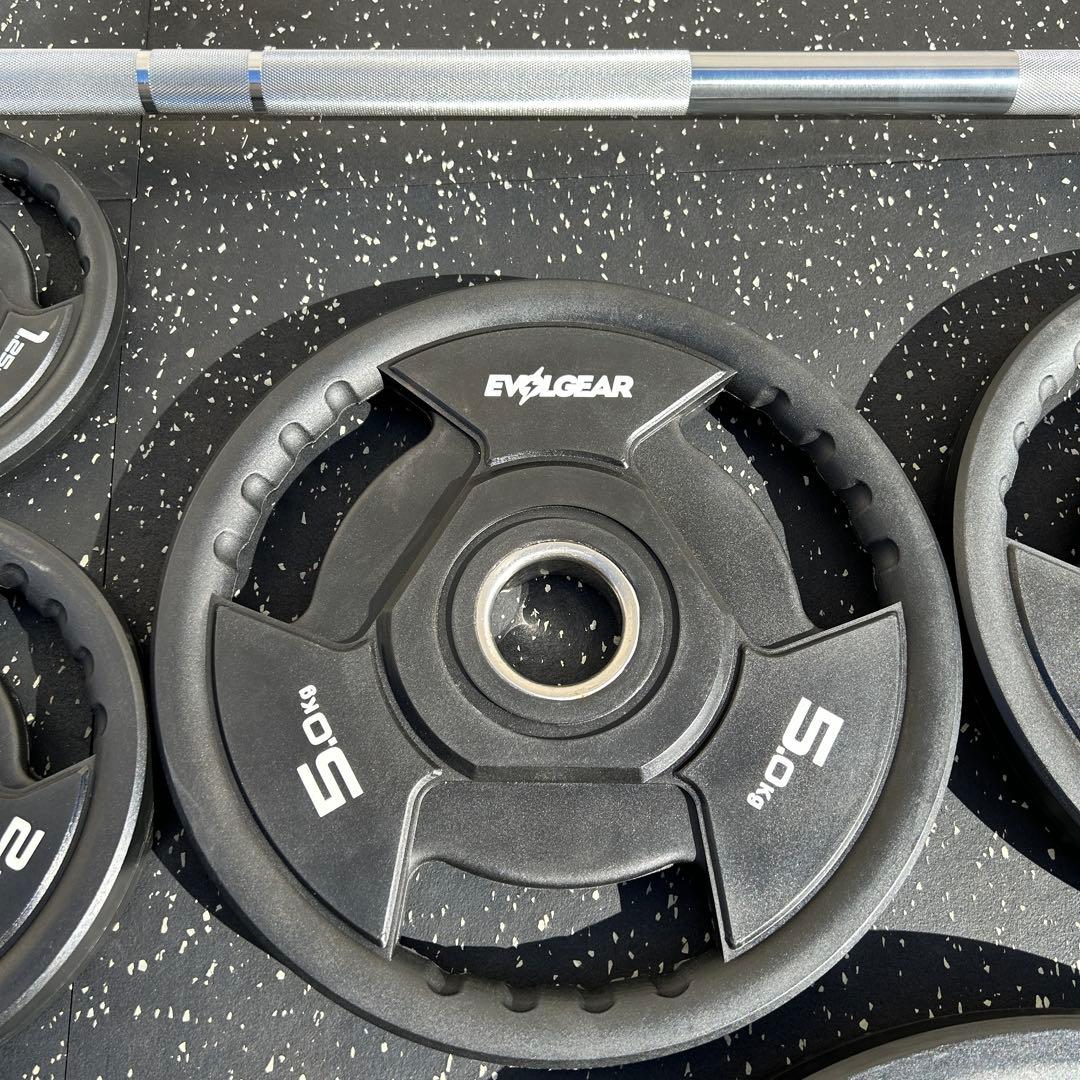 EVOLGEAR エヴォルギア オリンピックバー&プレート127.5kg セット