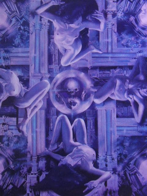 飯田四郎、【天上の詩（I)】、希少な額装用画集より、状態良好、新品額装付