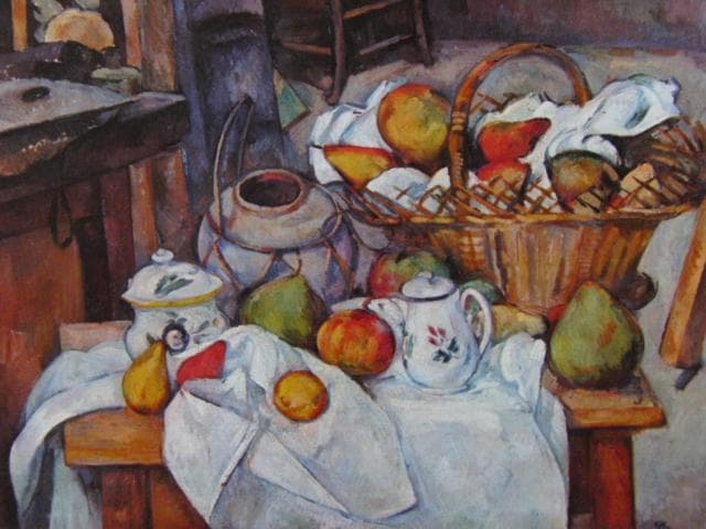 ポール・セザンヌ、【籠のある静物】、希少な画集画より