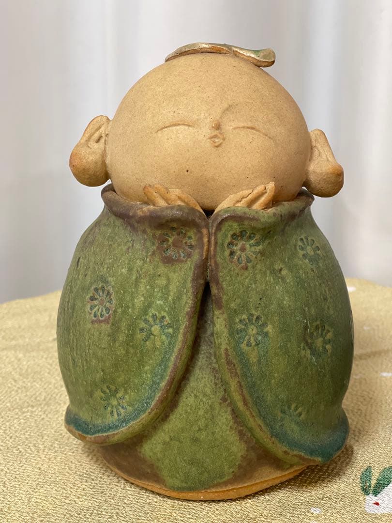 お地蔵様 山本潯陽作 陶器製 笑顔の置物 置物 潯陽窯 有田焼