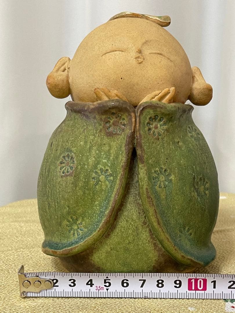 お地蔵様 山本潯陽作 陶器製 笑顔の置物 置物 潯陽窯 有田焼