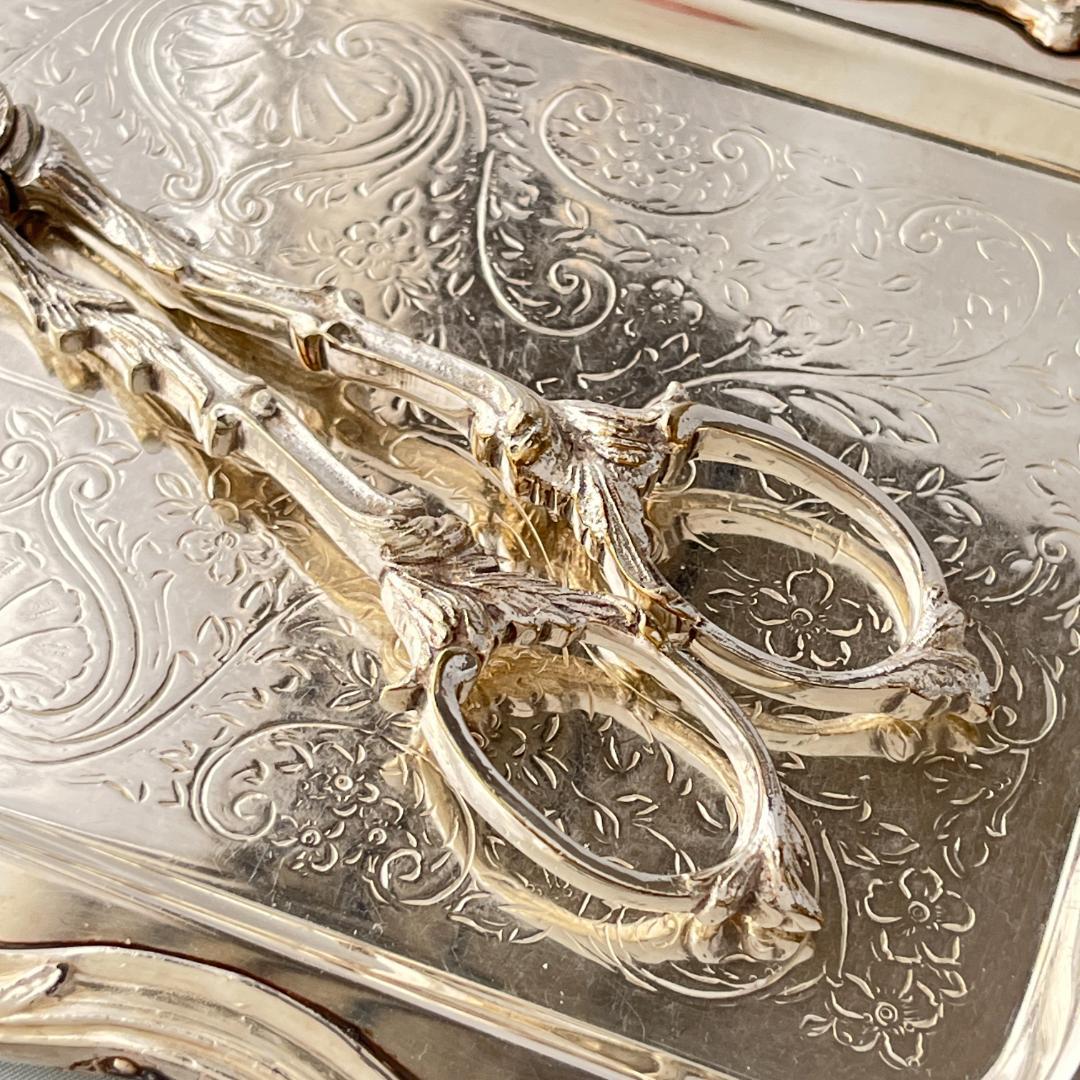 【英国】 ビクトリアンのグレープシザー/葡萄鋏【シルバープレート】