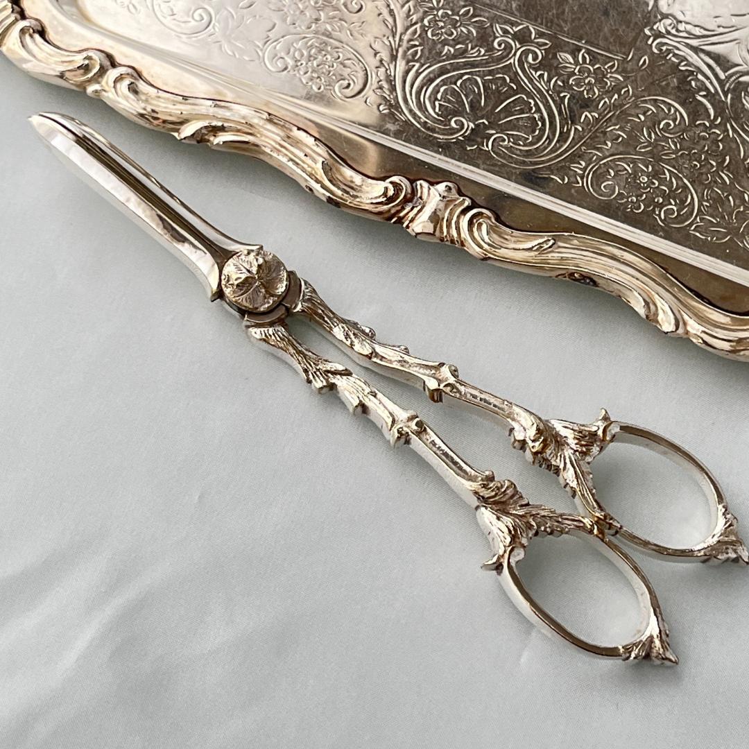 【英国】 ビクトリアンのグレープシザー/葡萄鋏【シルバープレート】