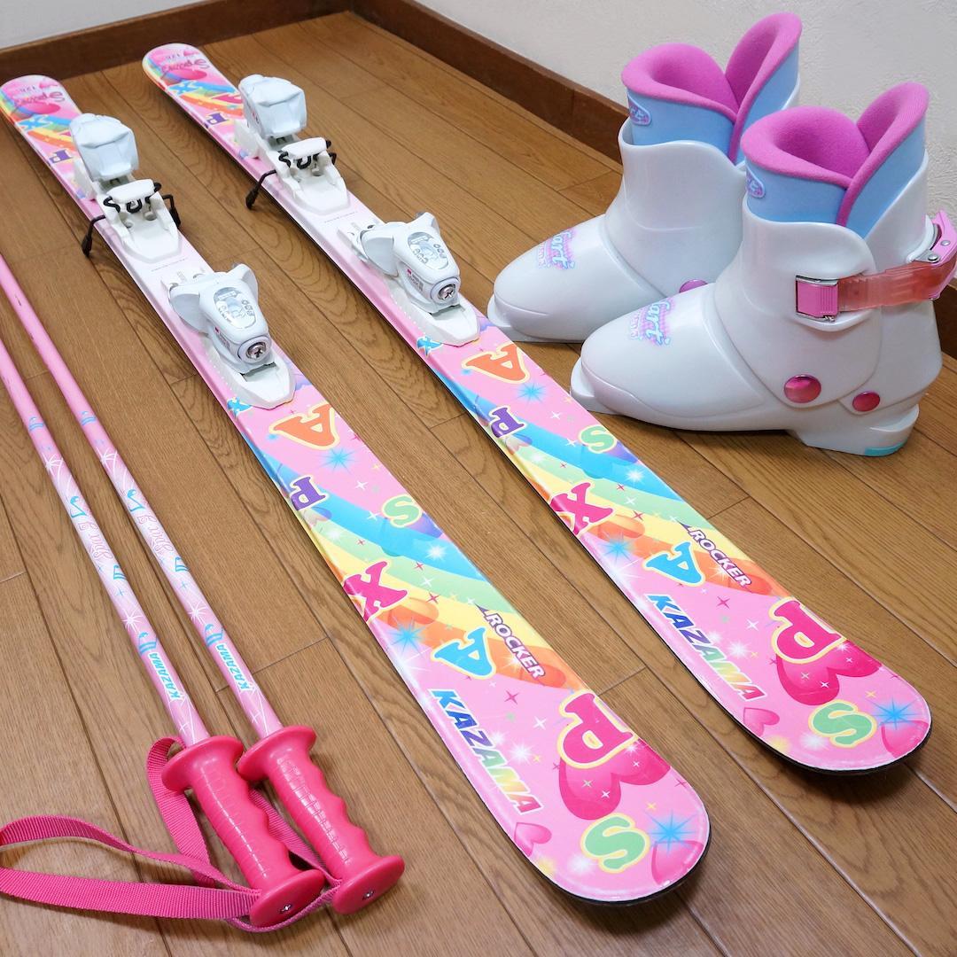 メンテ済 126cm 靴22cm KAZAMA スキーセット (130