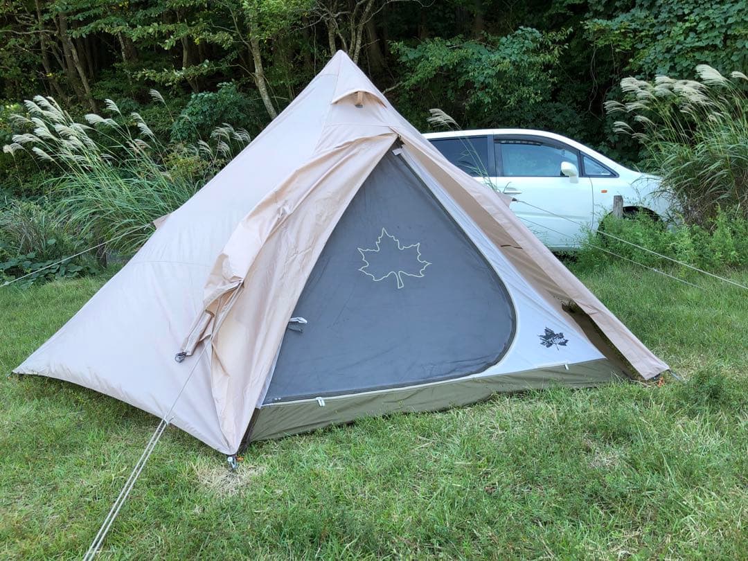 ロゴスTradcanvas Tepee&タープ350-BJ マット&シート付き