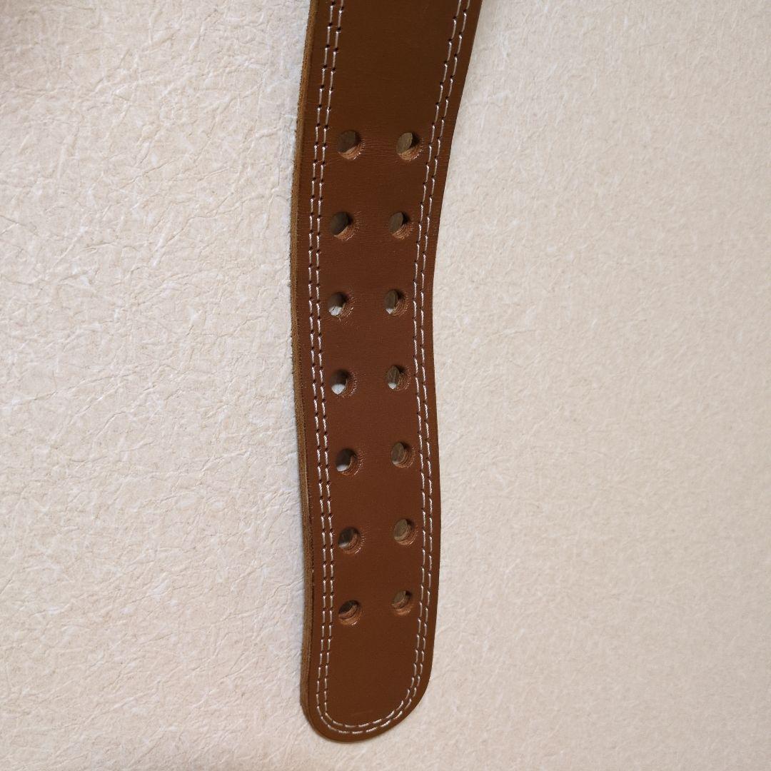 GOLD'S GYM トレーニングパワーレザーベルト 【G3324】茶　Lサイズ