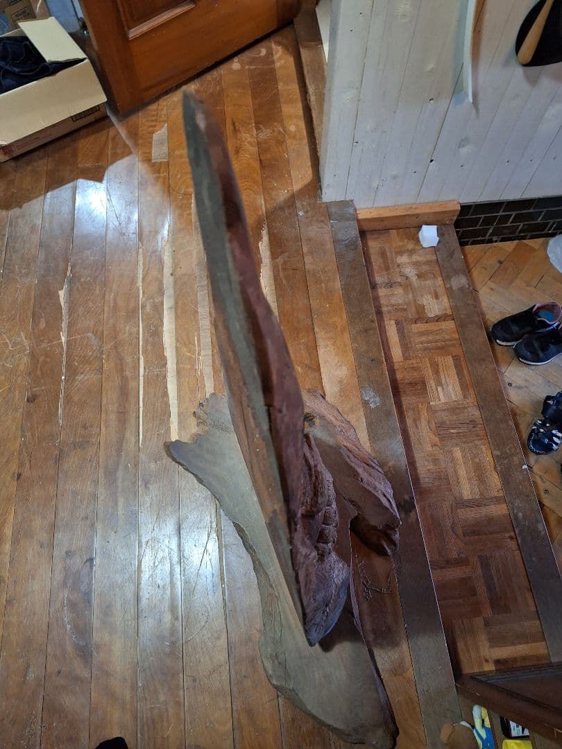 天然木　一刀彫り　衝立　虎 竹藪　杉　高さ122cm