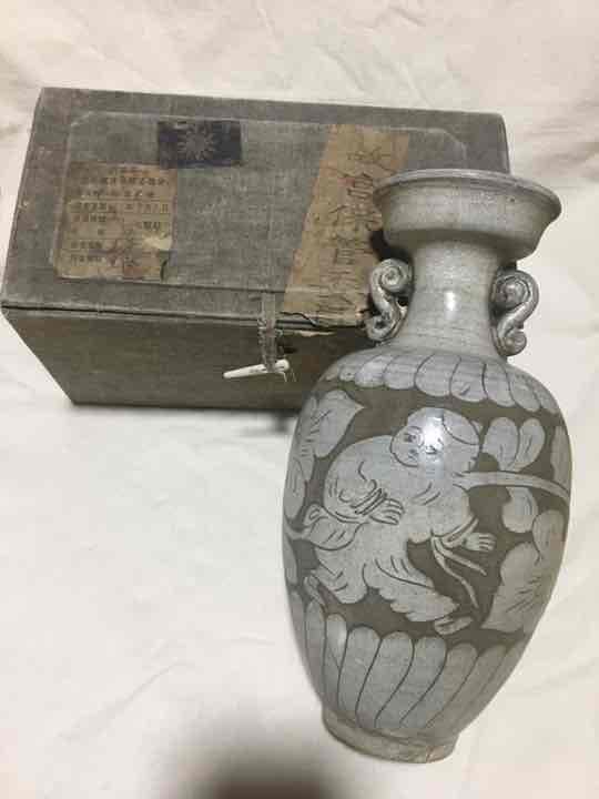 中国 宋時代 磁州窯 壺 花瓶