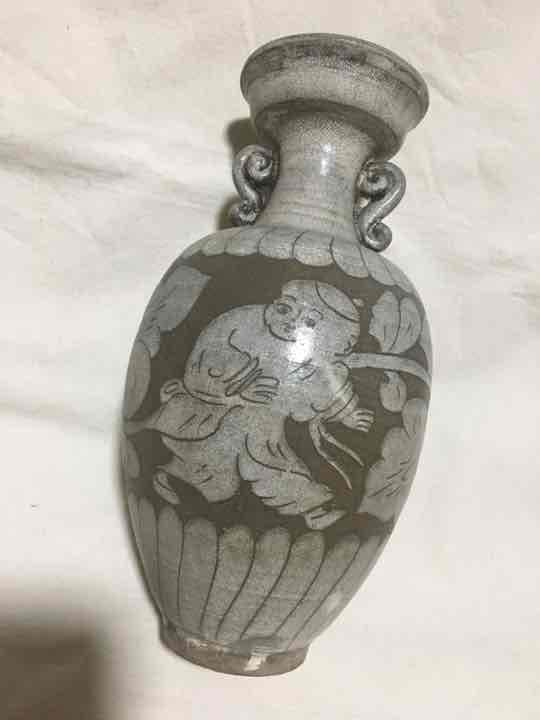 中国 宋時代 磁州窯 壺 花瓶