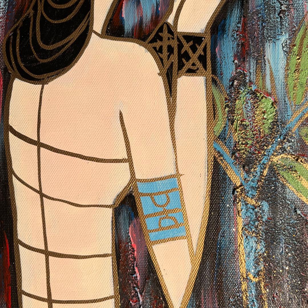 手書き油絵 オリエンタルレディ 絵画 インテリア 油彩画