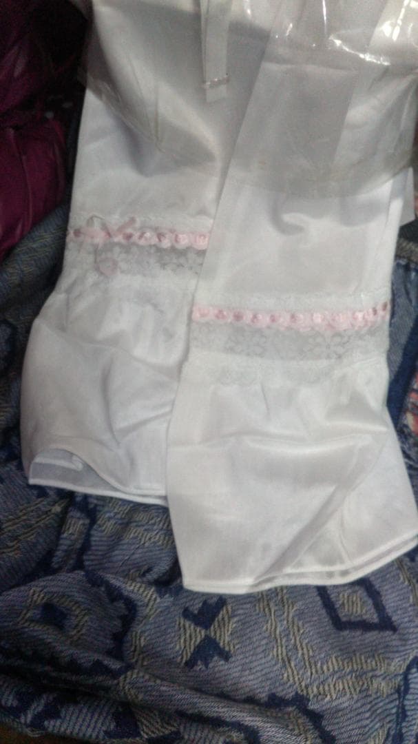 昭和レトロ　スリップ　VETERANBrand　Mサイズ　ナイロン　白ピンク妖精