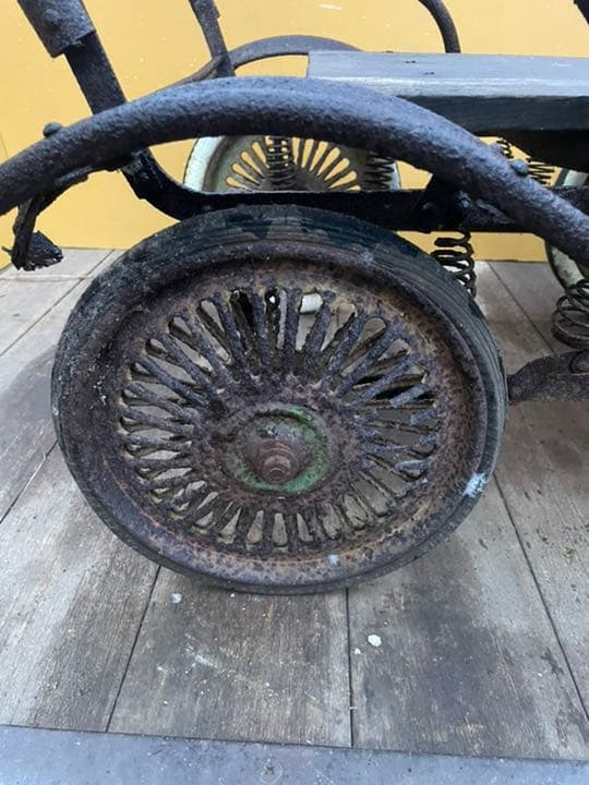 荷車 台車 乳母車 昭和レトロ 鉄製 サビ 引き取り大歓迎