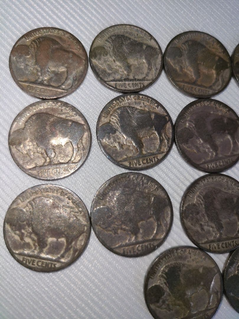 特年　アメリカ　1910年代~　バッファローニッケル　5セント　硬貨　