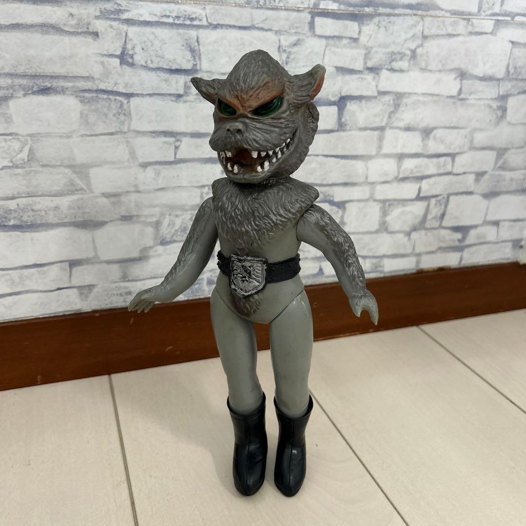ラ*ス様 仮面ライダー オオカミ男キャラクター フィギュア　当時　ソフビ