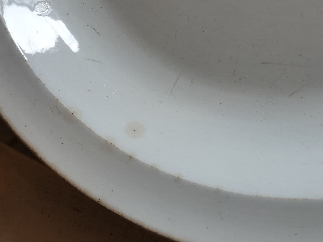 アンティーク　フランス　クレイユ　モントロー　白い　ボウル