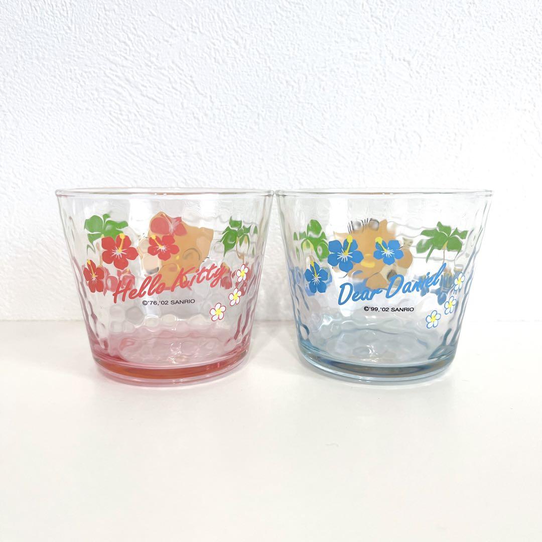 未使用 Sanrio サンリオ 日焼け キティ ダニエル ペアグラス 2002年