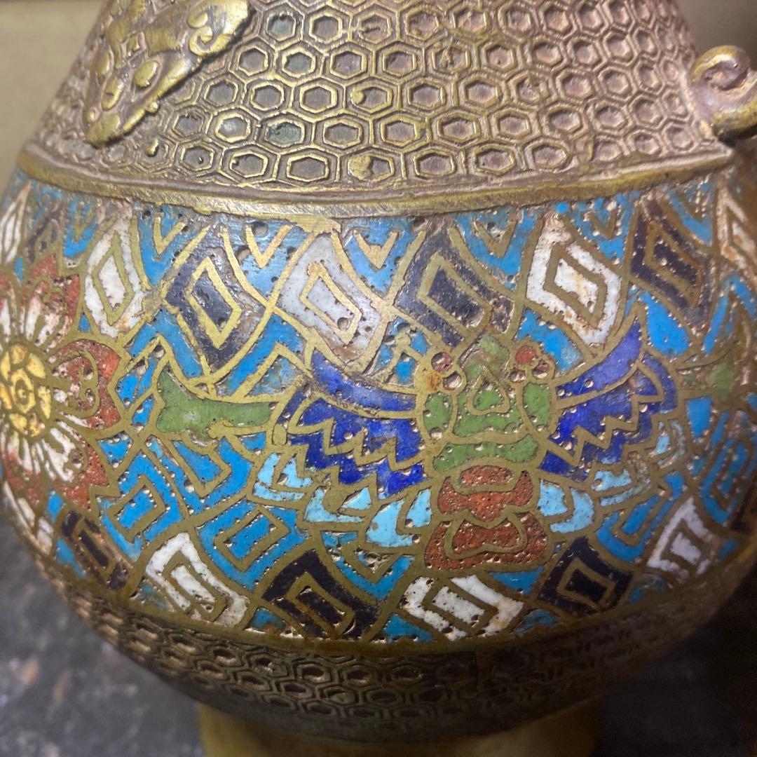 大日本帝国海軍司令部蔵　中国七宝花瓶