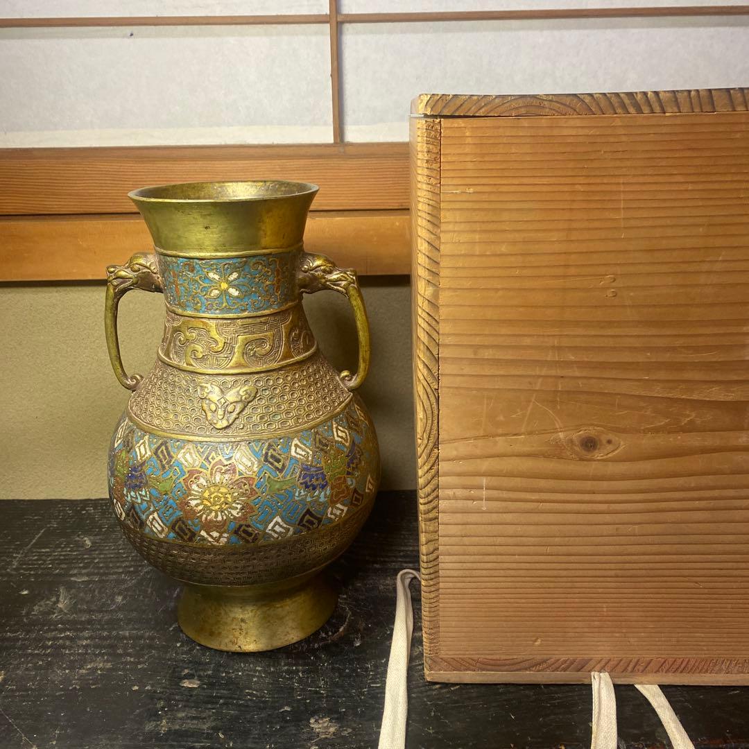 大日本帝国海軍司令部蔵　中国七宝花瓶