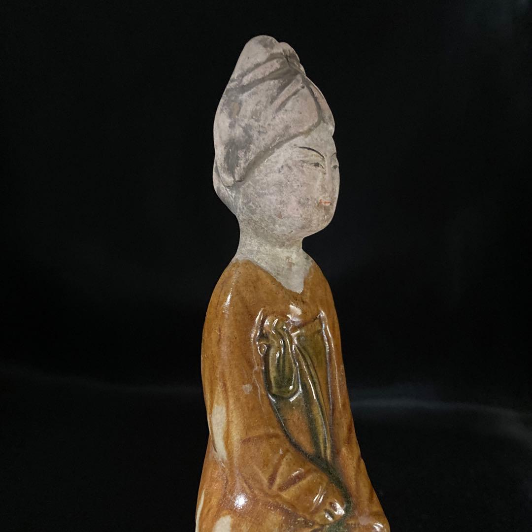 赤札閉店セール❗️【ギャラリー三益】三彩美人座俑（唐時代）