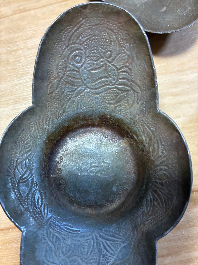 中国古錫茶托5枚　沈存周