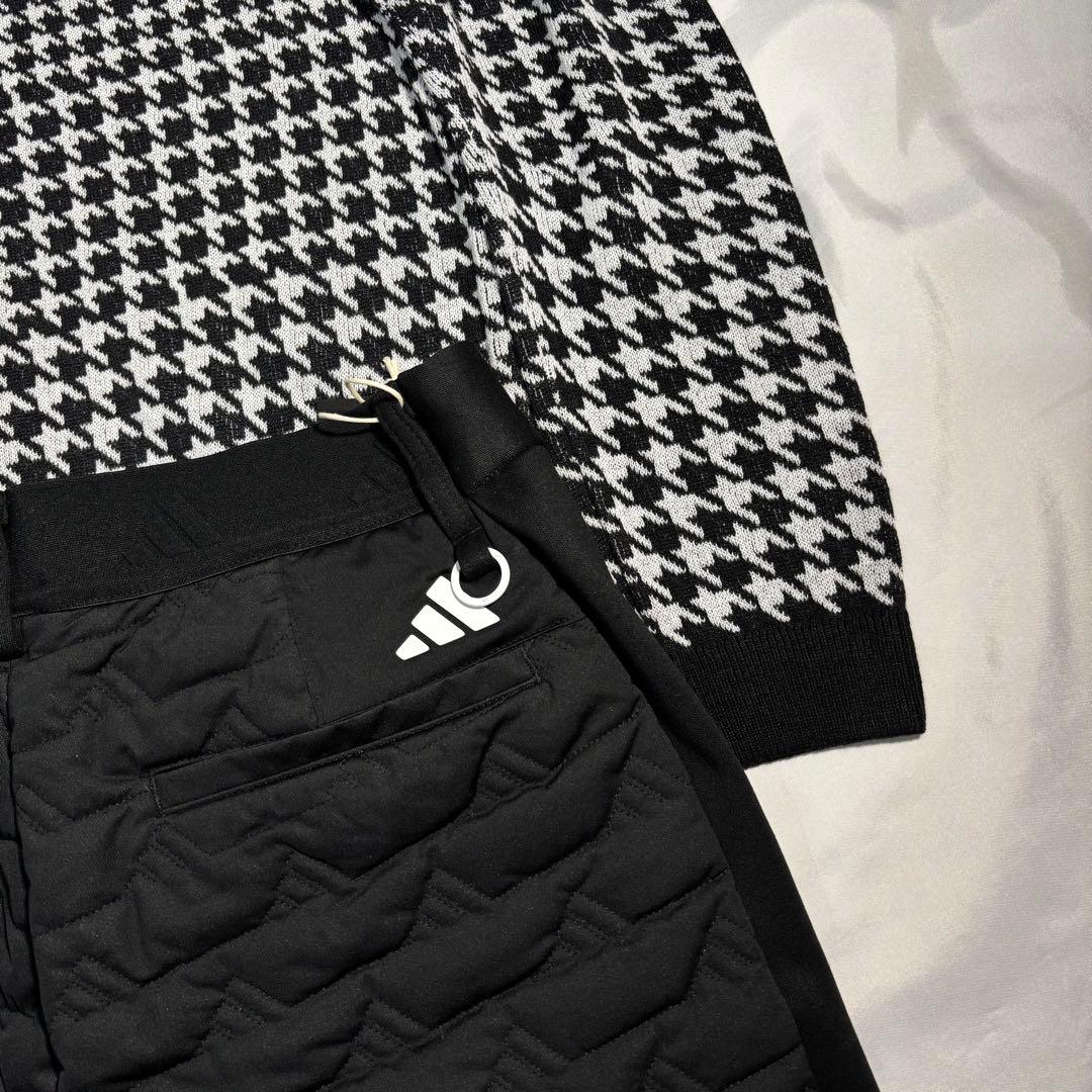 専用様　未使用　ゴルフ　モックネック千鳥格子ニット　キルティングハーフパンツ