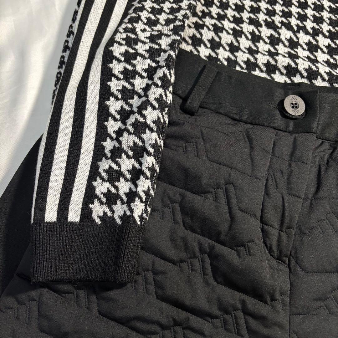 専用様　未使用　ゴルフ　モックネック千鳥格子ニット　キルティングハーフパンツ
