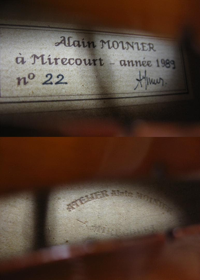 【新作フレンチ】 Alain Moinier 1989年製 バイオリン 4/4