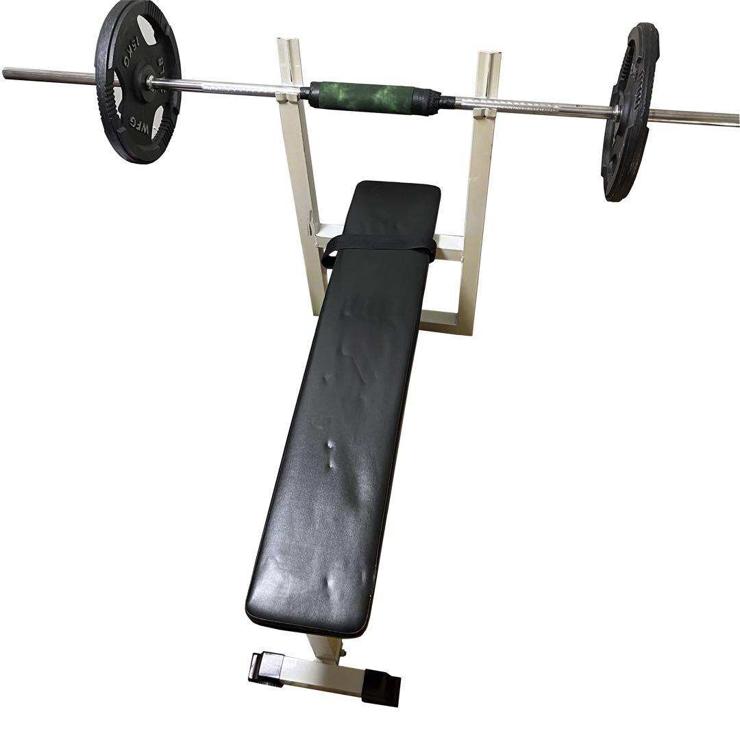バーベルラック レザー製ベンチ付き