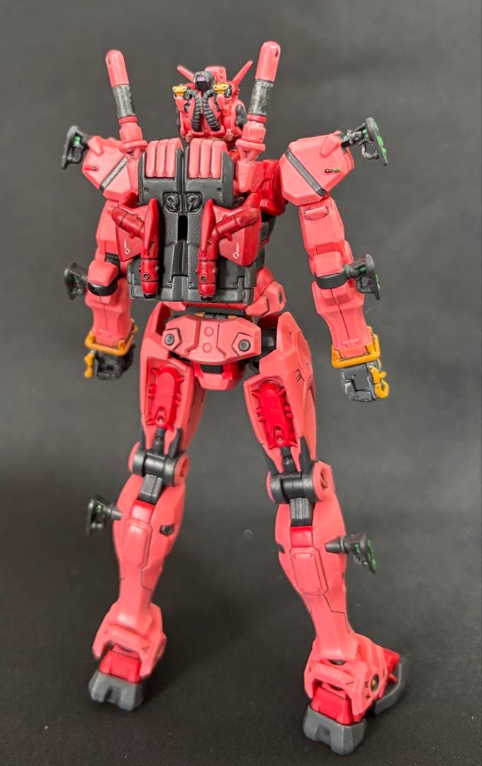 HG赤いガンダム完成品（ビット6個付き・部分塗装・つや消しトップコート仕上げ）