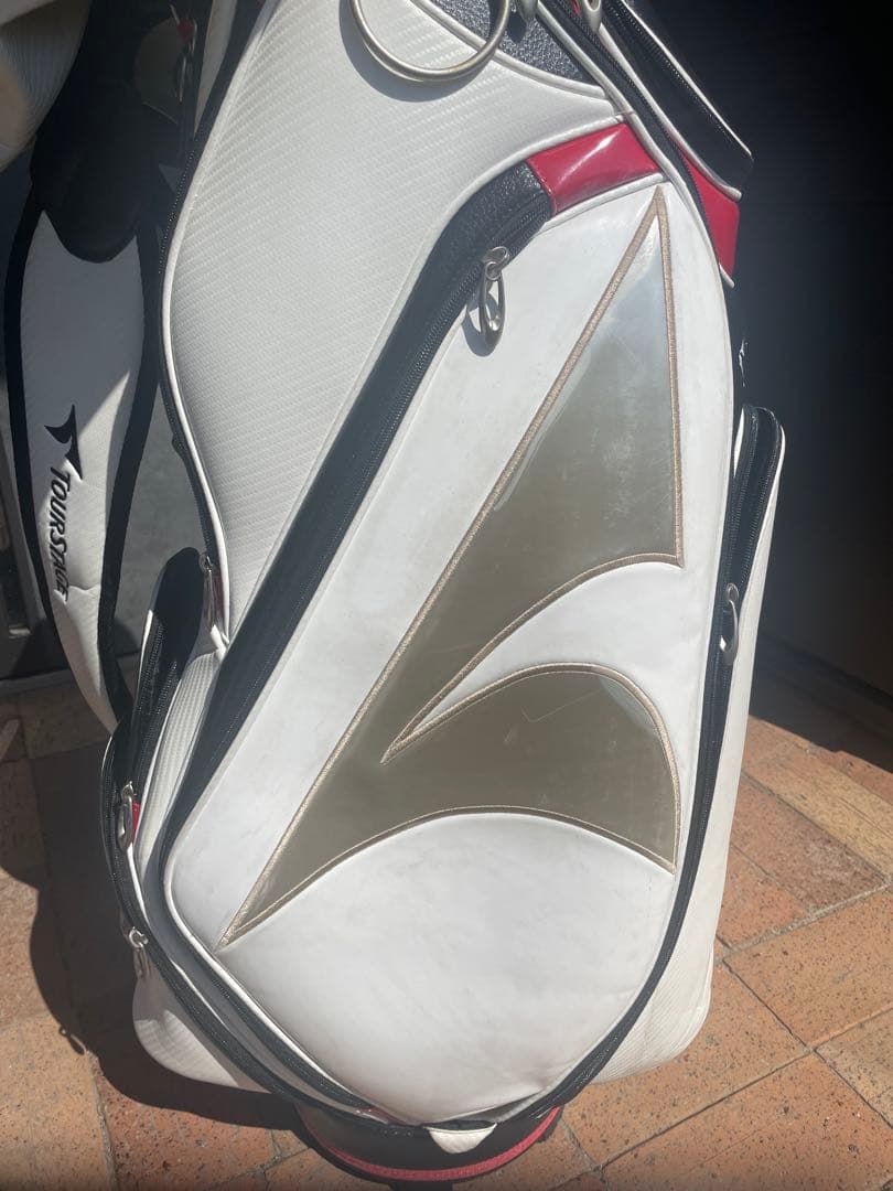 TourStage キャディバッグ ホワイト/ブラック/レッド