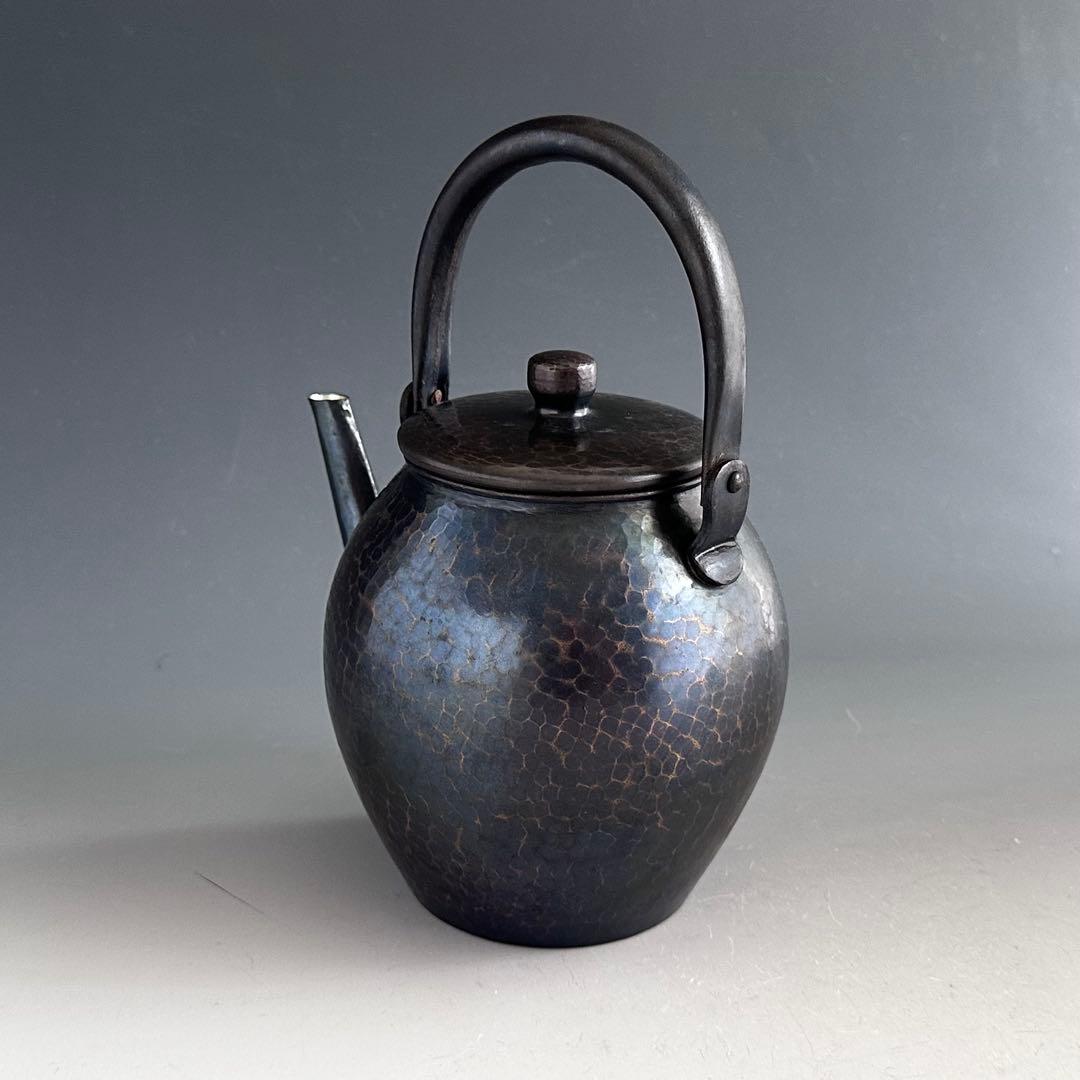打出し　銅　薬罐　水注　工芸品　茶道具　煎茶道具　金属工芸