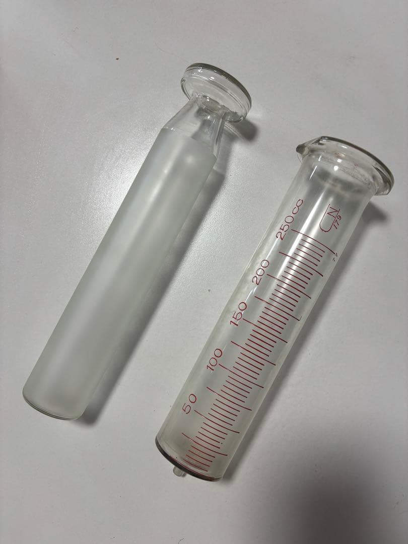 硬化ガラス製注射器　アンティーク　実験　シリンジ