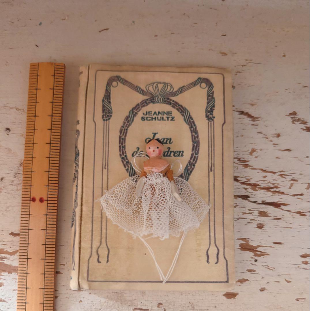 レア極小3.3cm ペグドール　ウッデンドール　アンティークドール　1900年