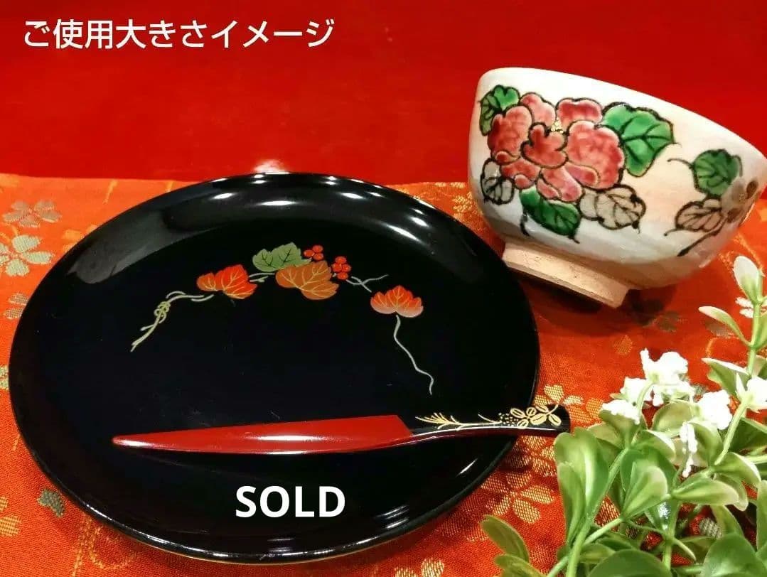 新品　京焼清水焼　乾山写　伊藤魁雲　色絵五草花　茶盌茶碗　粉引御本手　木箱入