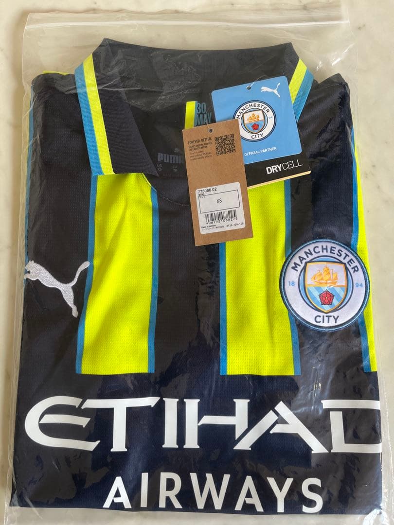 【新品未使用】24-25 マンチェスターシティ AWAY オーセンティック XS