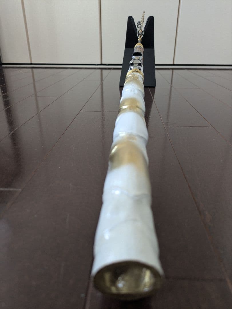 伊勢海老竿　穴釣り　テトラ釣り　布袋竹　和紙　　ハンドメイド　スパイラル