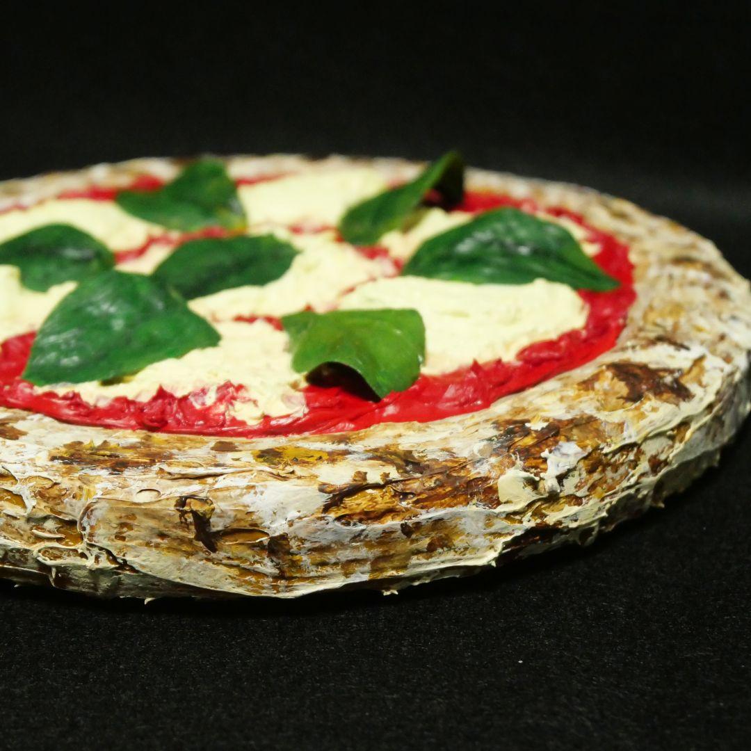 油絵 油彩 油彩画 絵 絵画 円形【ピザ】