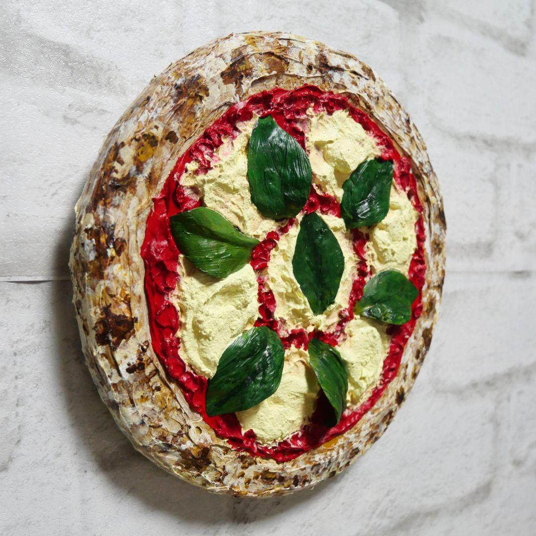 油絵 油彩 油彩画 絵 絵画 円形【ピザ】