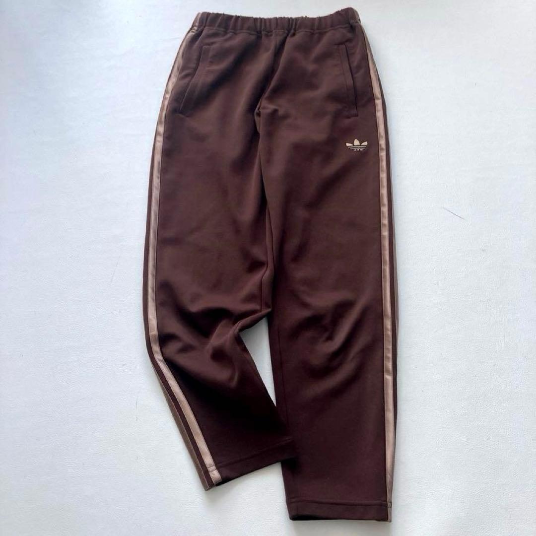 【希少90s美品】アディダス　デサント製 トラックパンツ トレフォイル ブラウン