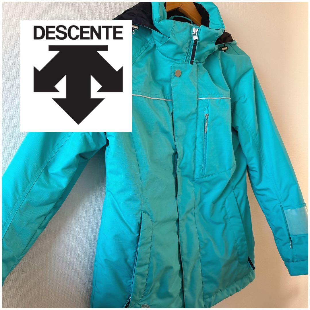 超美品☆デサント☆ターコイズ スキーウェア フード付き