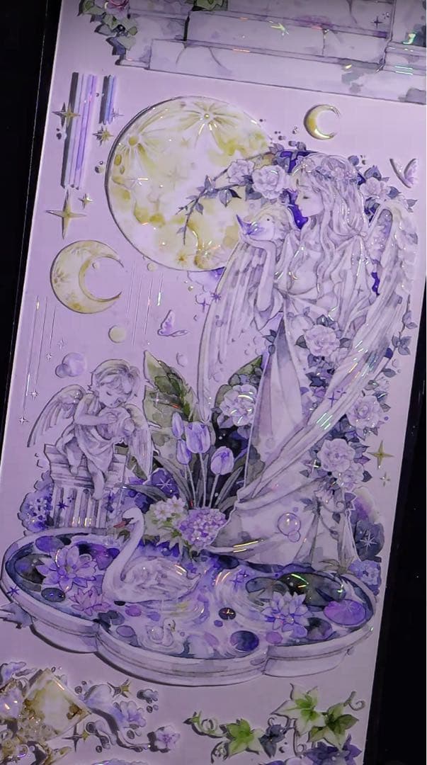 【8582】海外　マステ　3/5/巻売り　貝殻光マスキングテープ　夢神の庭